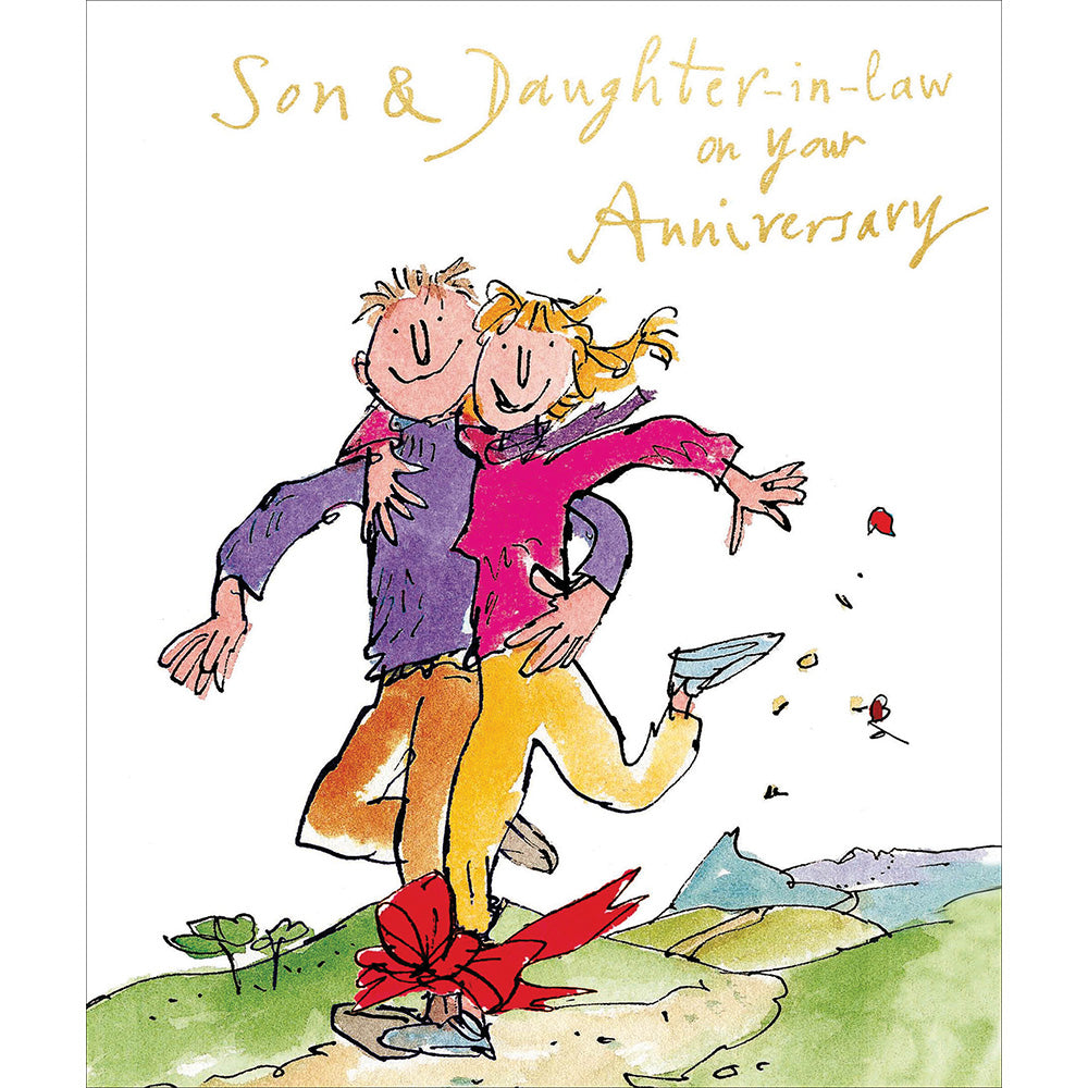 Son & Daughter In Law Quentin Blake Anniversary Card - Penny Black