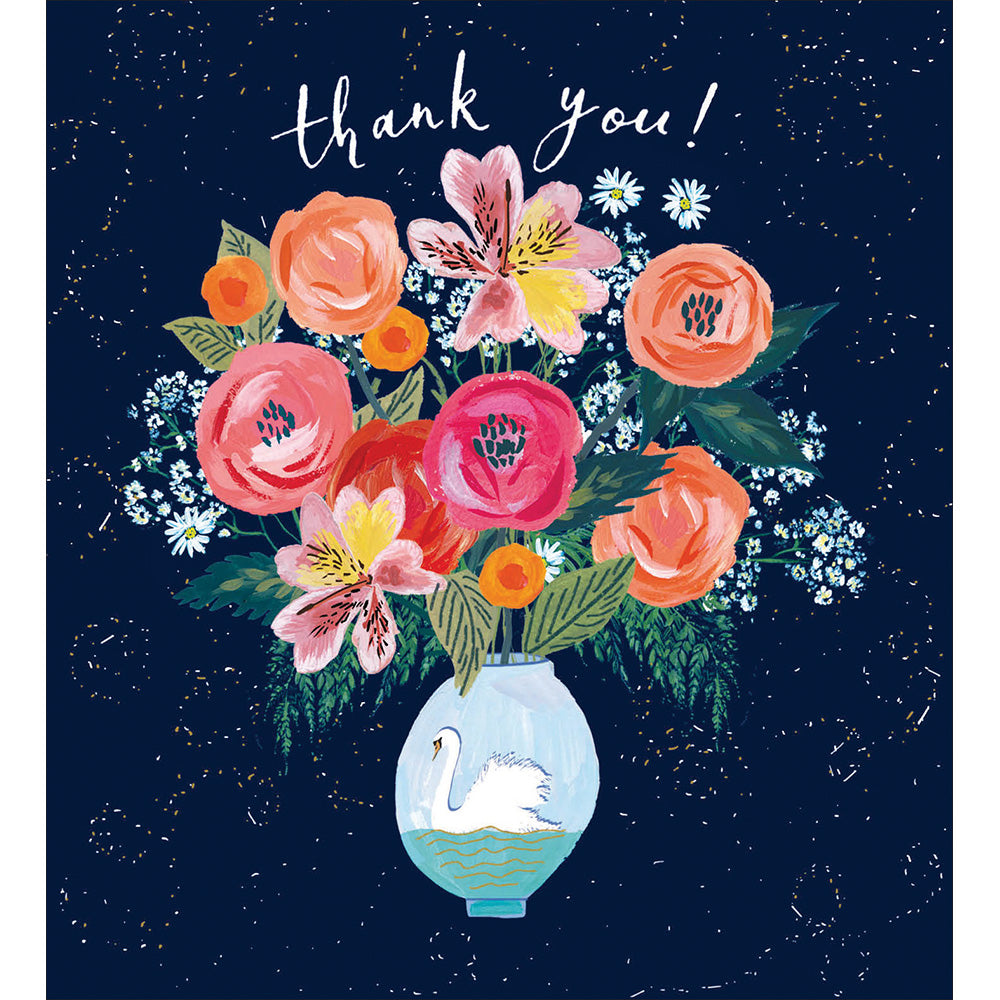 Swan Vase With Flowers Thank You Card from Penny Black