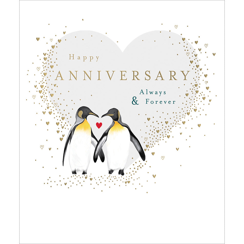 Happy Memories Penguin Wedding Anniversary Card