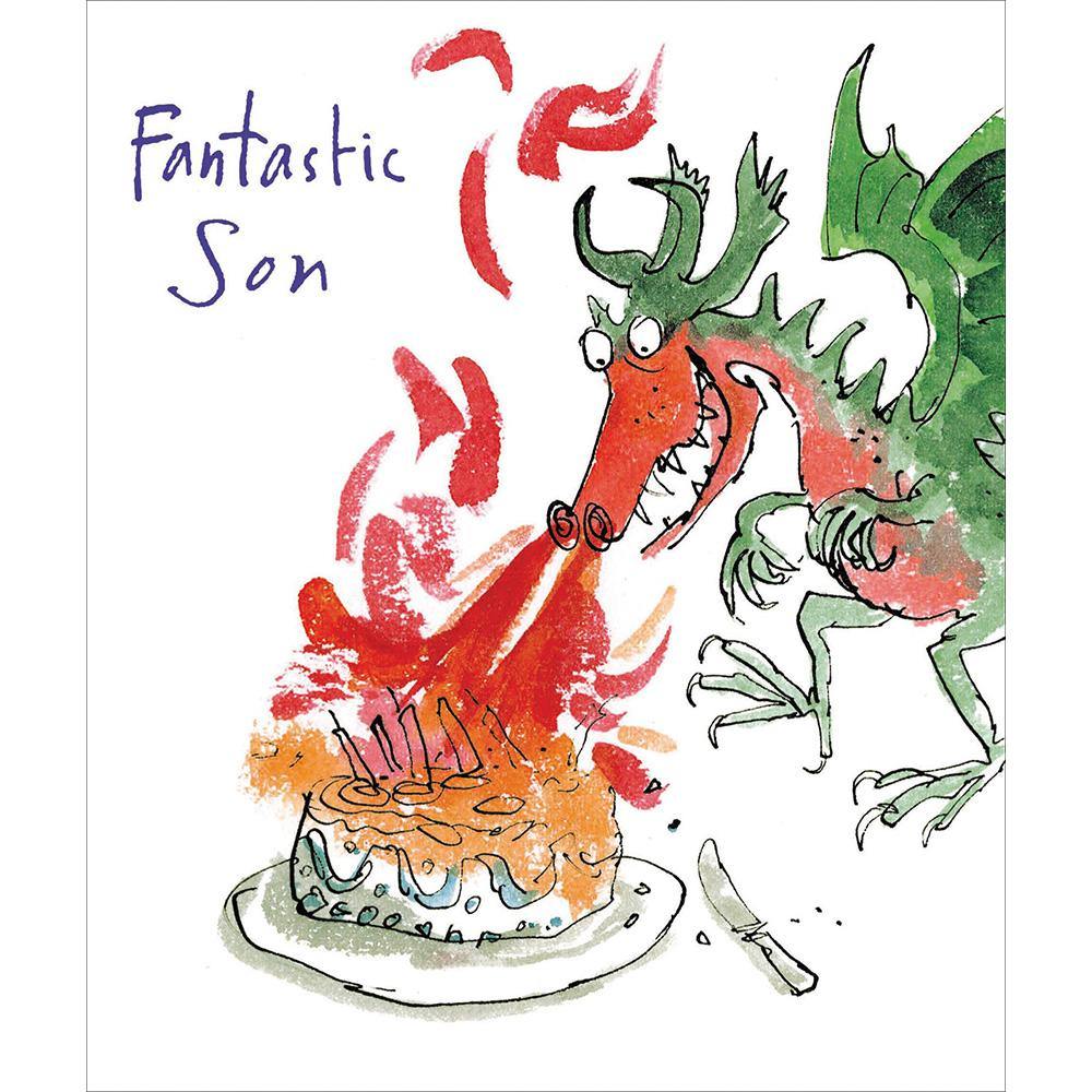 Fantastic Son Dragon Quentin Blake Birthday Card - Penny Black