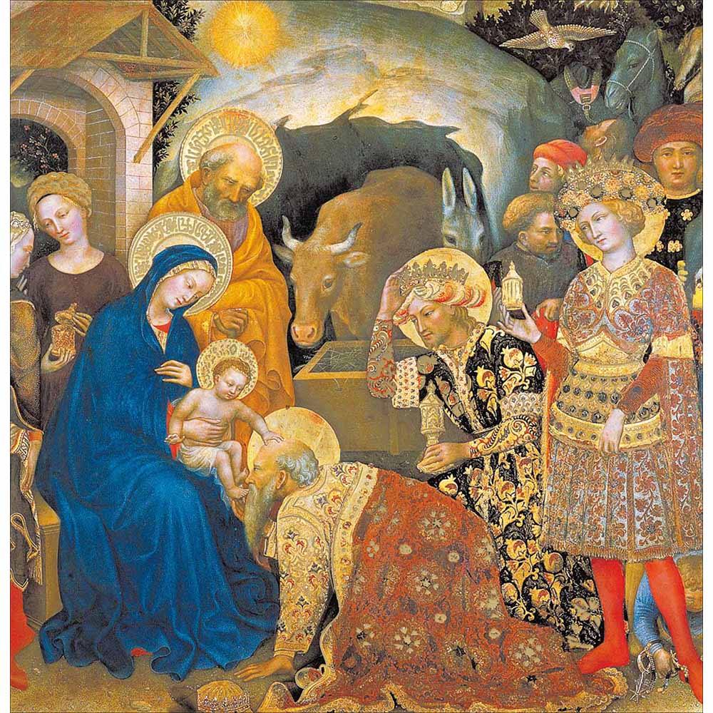 Adoration of the Magi Traditional Religious Christmas Card - Penny Black