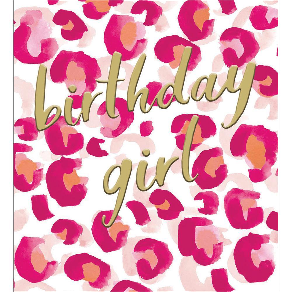 Pink Leopard Print Birthday Girl Card - Penny Black