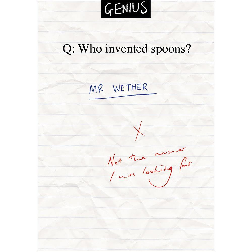 Who Invented Spoons Genius Funny Card - Penny Black