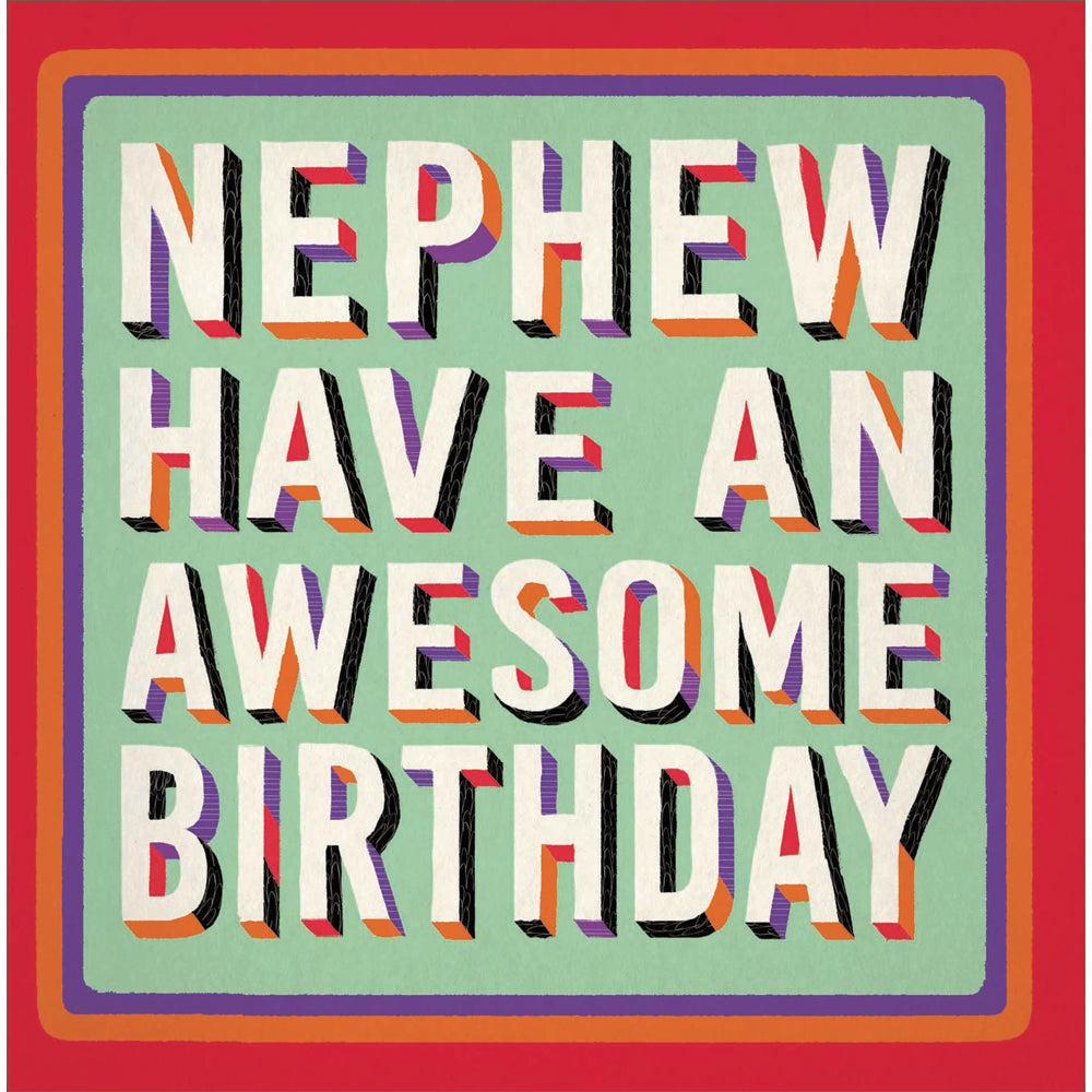 Awesome Nephew Typographic Birthday Card from Penny Black