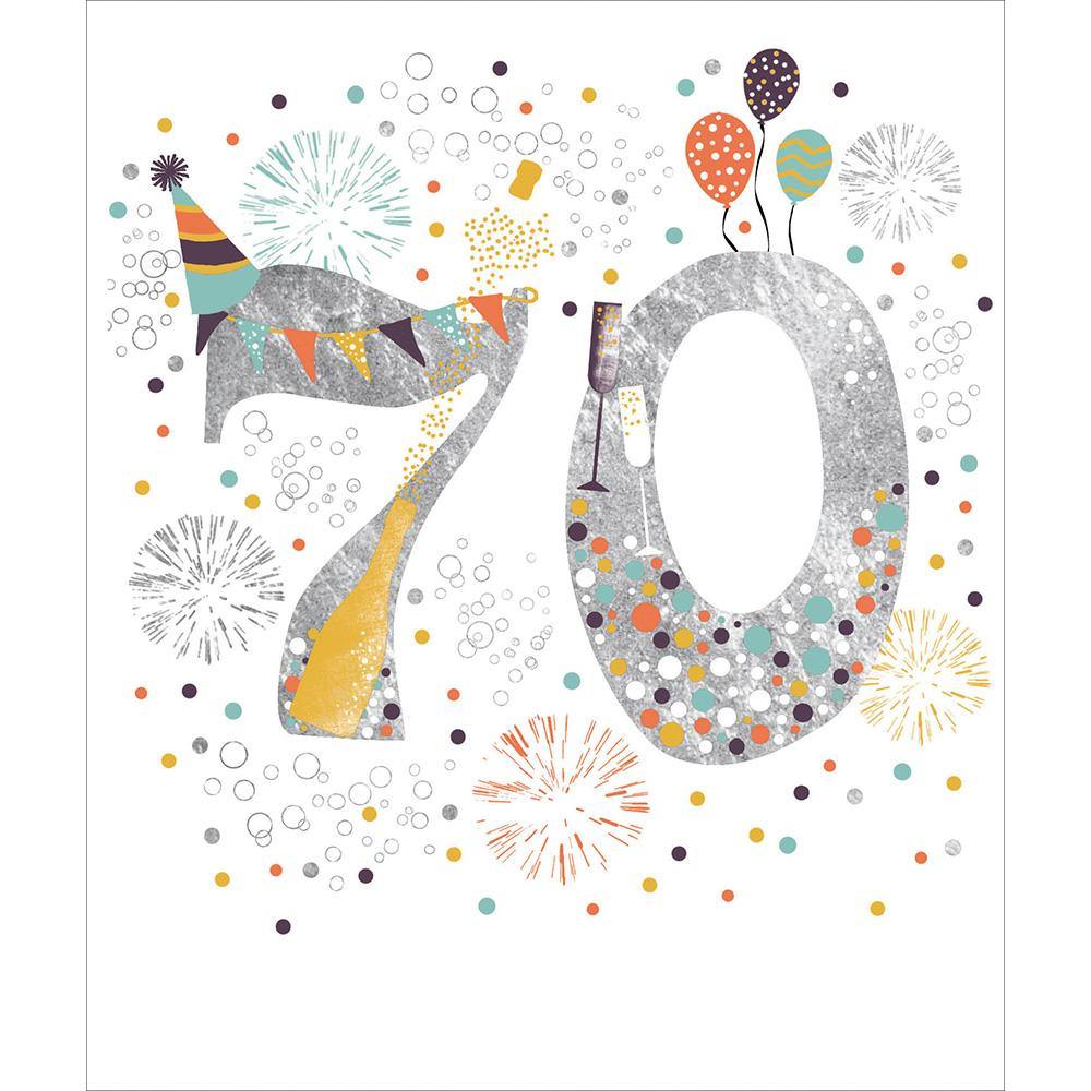 Party Time 70th Birthday Card - Penny Black