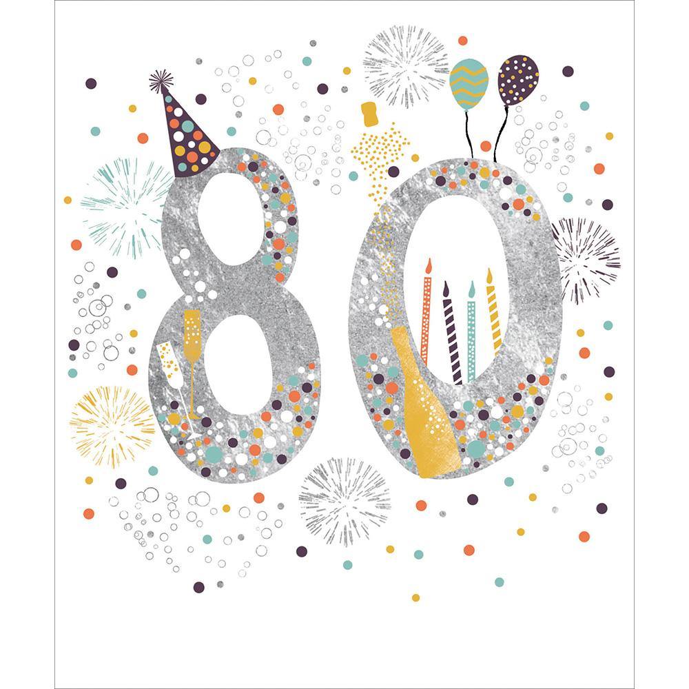 Party Time 80th Birthday Card - Penny Black