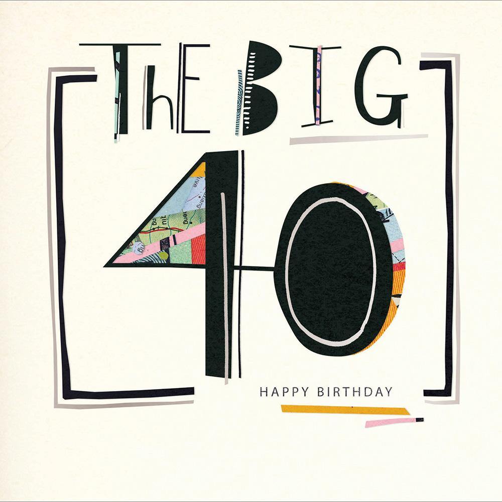 Collage 40th Birthday Card - Penny Black