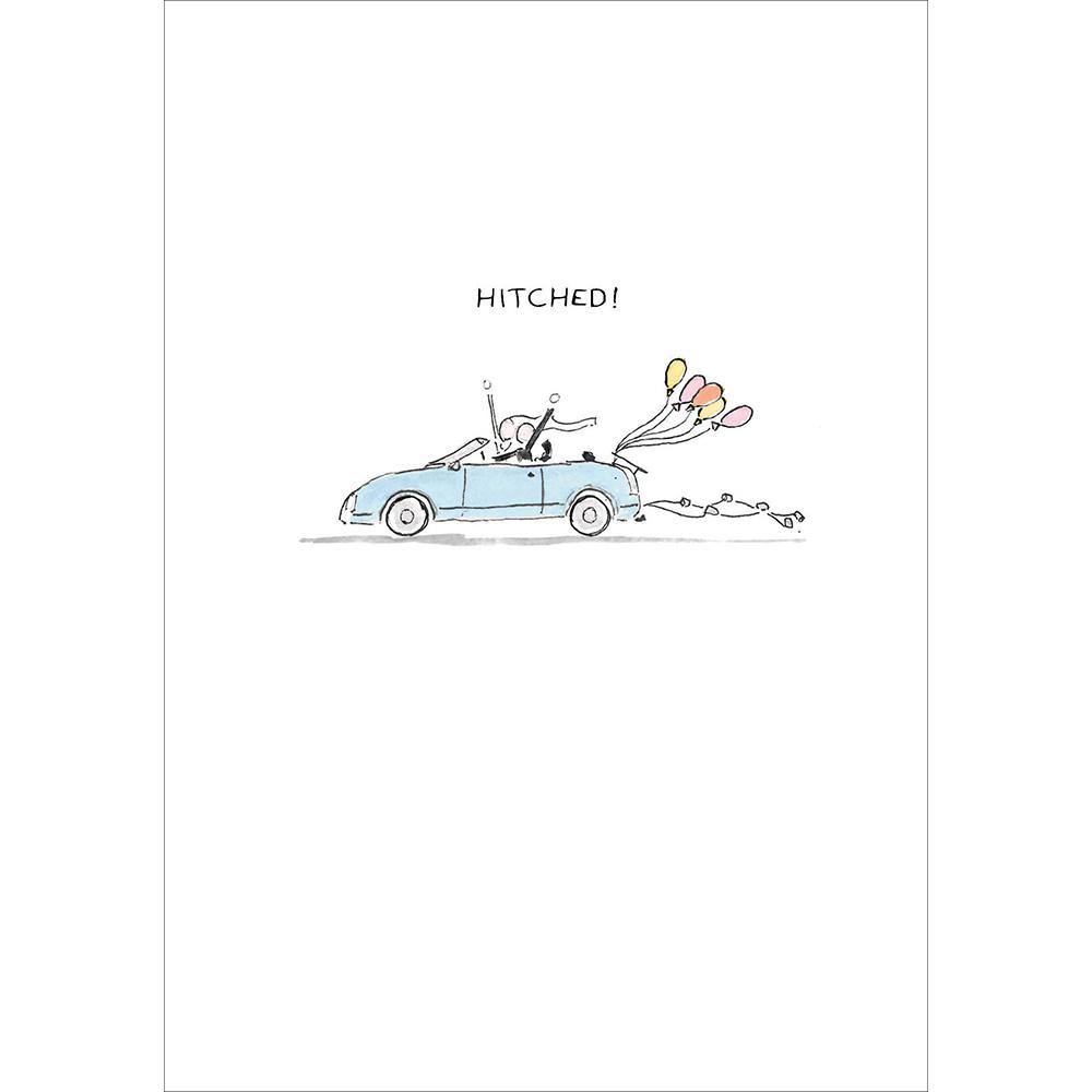 Hitched! Wedding Car Card - Penny Black