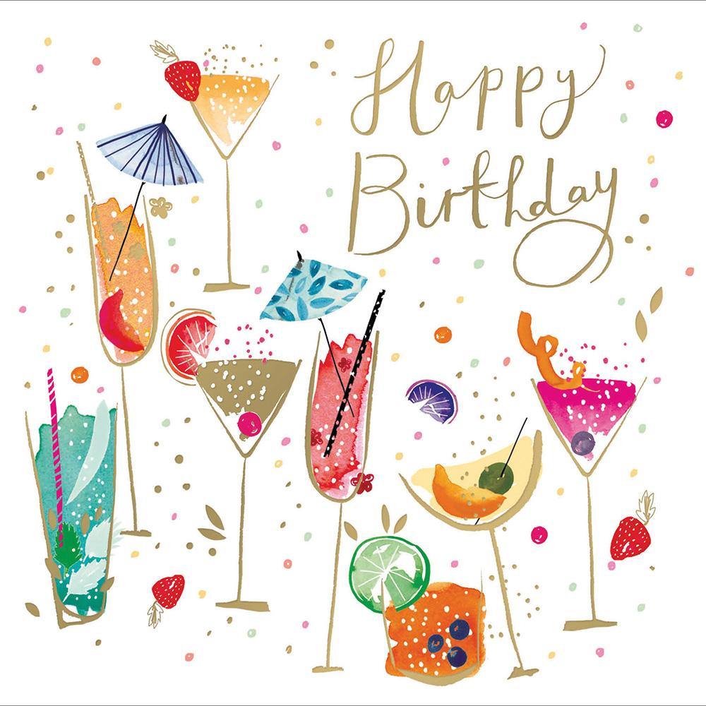 Celebration Cocktails Birthday Card - Penny Black