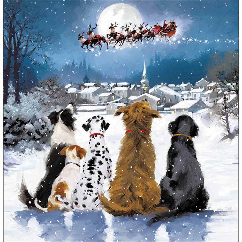 Midnight Watch Dogs Christmas Card - Penny Black