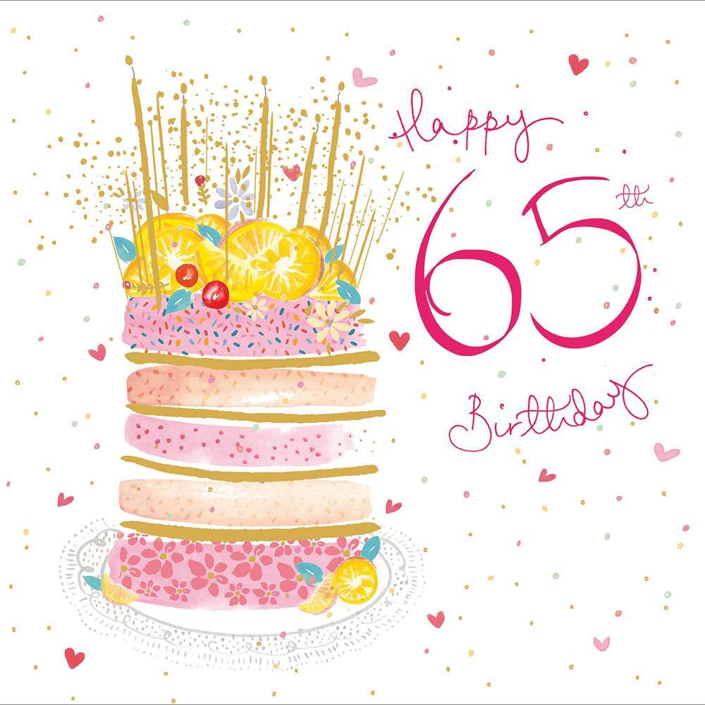 Colourful Cake 65th Birthday Card - Penny Black
