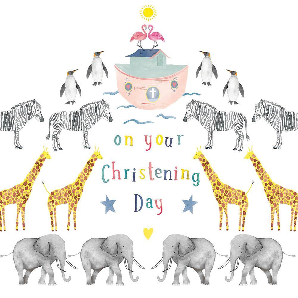 Noah's Ark Christening Card - Penny Black