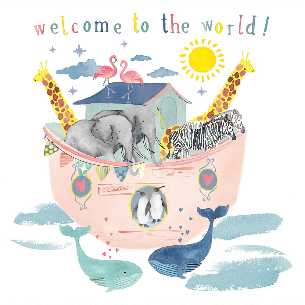 Welcome To The World Noah&#39;s Ark New Baby Card from Penny Black