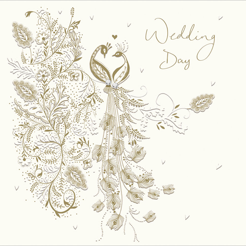Golden Peacock Wedding Card by penny black