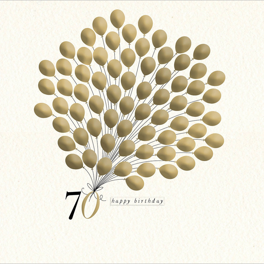 70 Gold Birthday Balloons Card from Penny Black