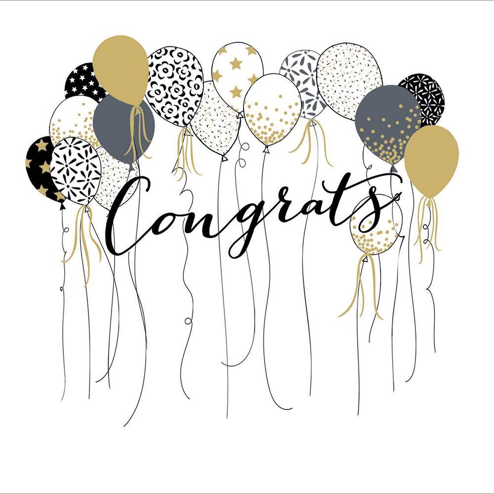 Gold Balloons Congratulations Card - Penny Black