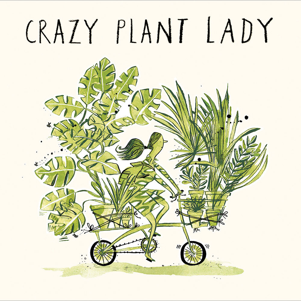 Crazy Plant Lady Cycling Jungle Card from Penny Black