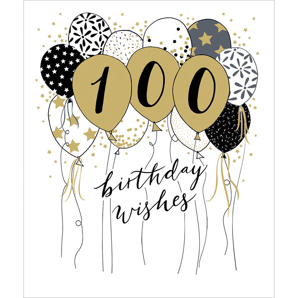 100 Gold Birthday Balloons Card from Penny Black