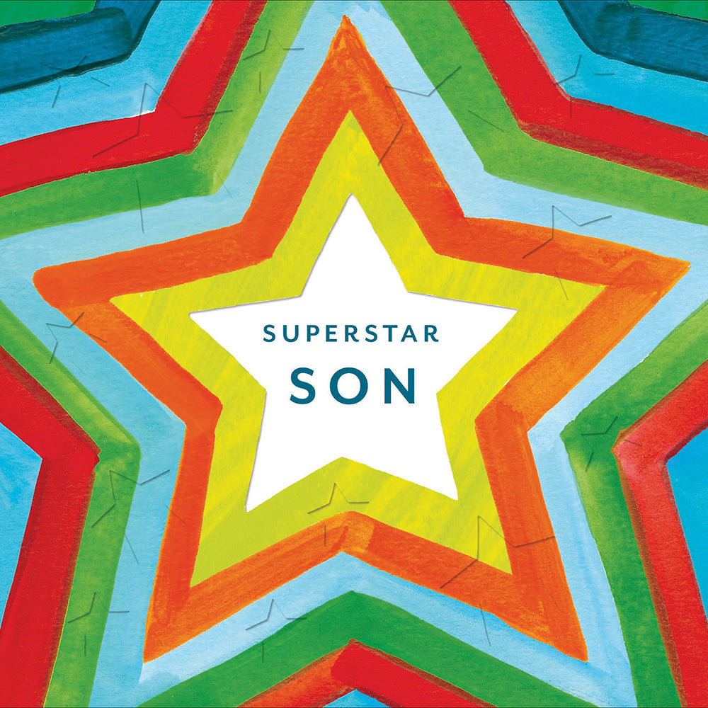 Superstar Son Colourful Stars Birthday Card from Penny Black