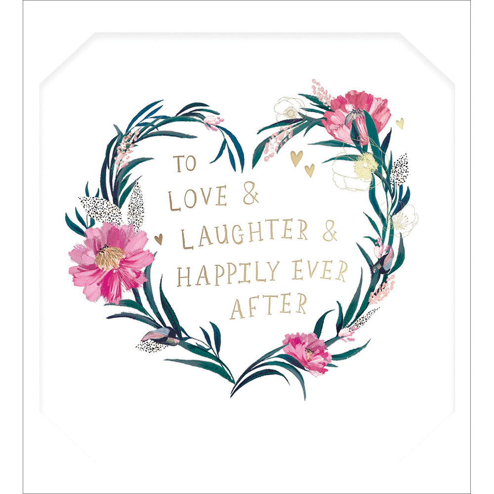 Love, Laughter, Happily Ever After Floral Wedding Card from Penny Black