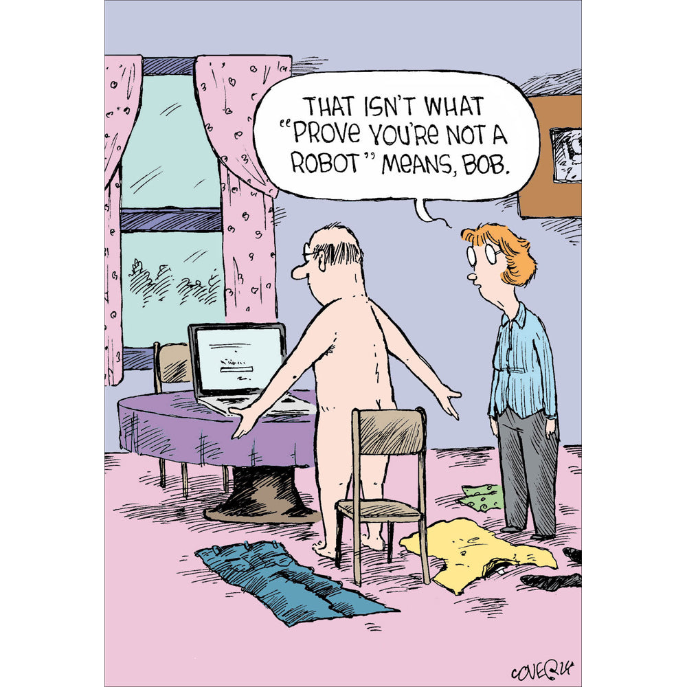 Prove You're Not A Robot Funny Card from Penny Black