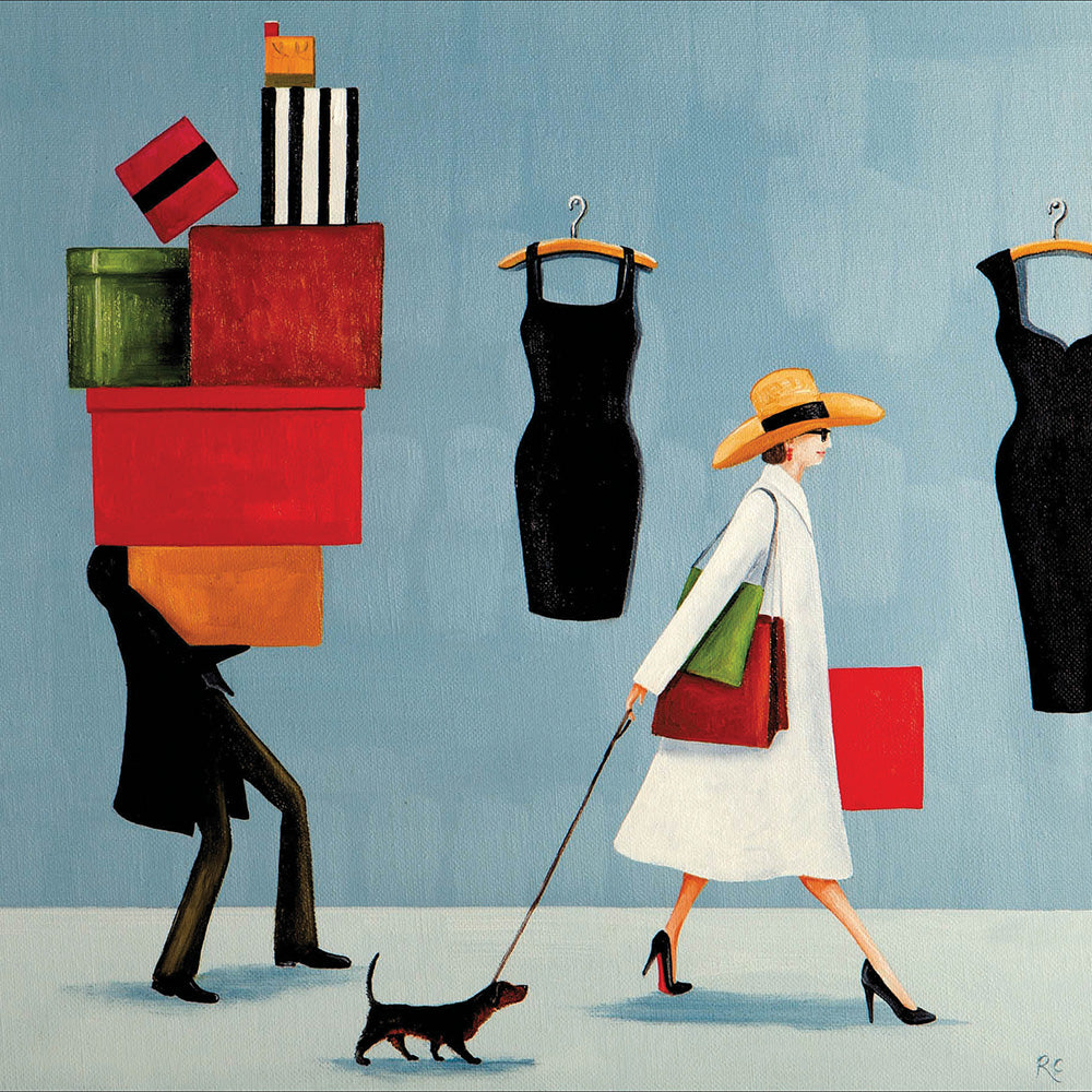 Pursuit of Happiness Shopping Art Birthday Card from Penny Black