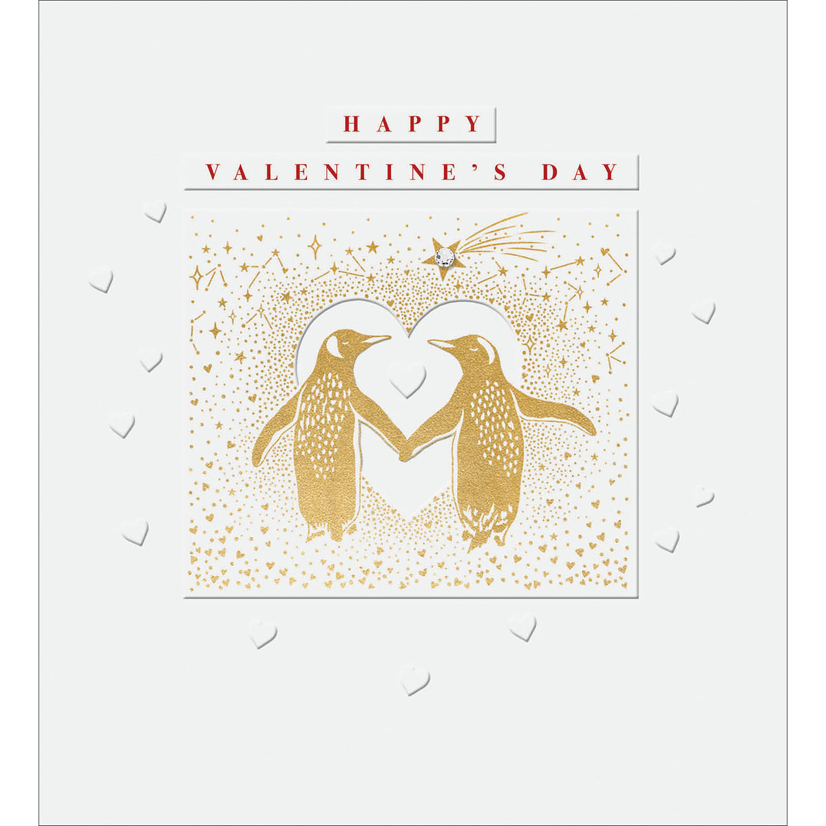 Penguins Sparkle Embellished Valentine Card from Penny Black