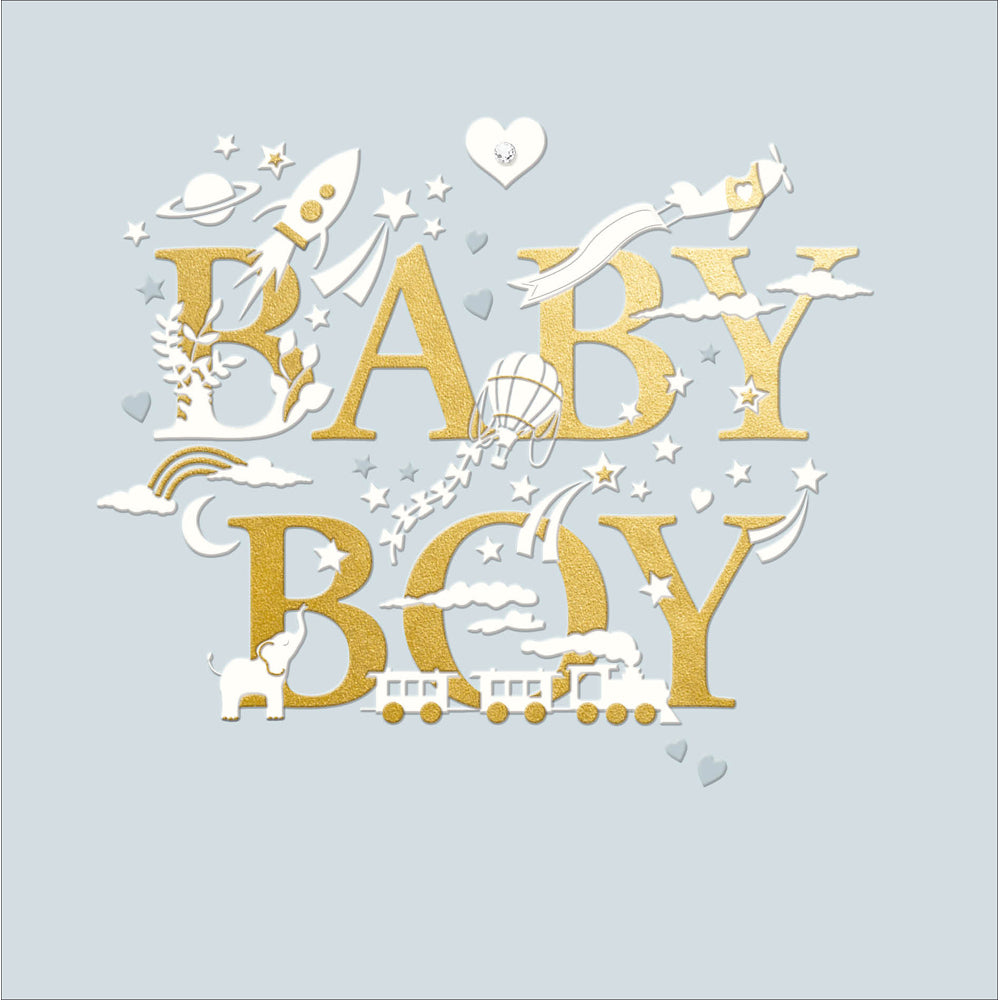 Celebratory Baby Boy Embellished Card from Penny Black