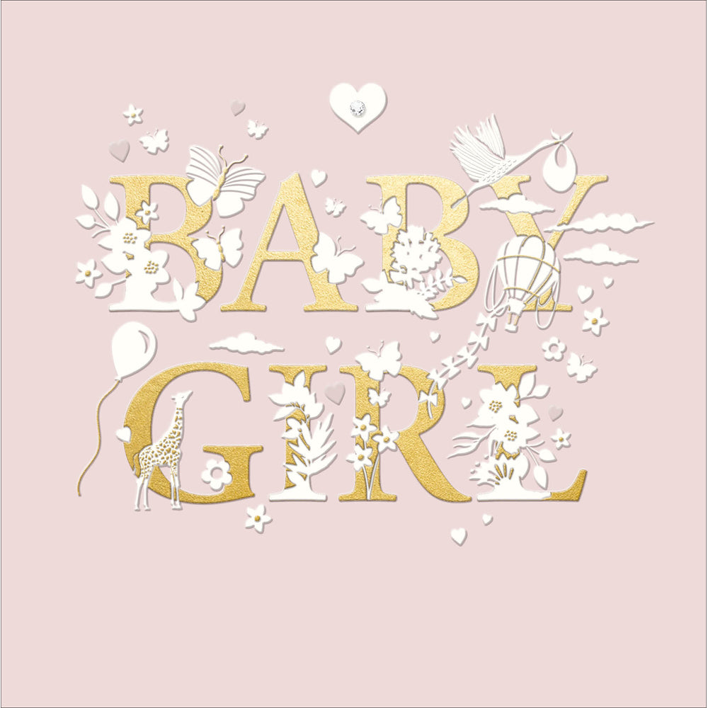 Celebratory Baby Girl Embellished Card from Penny Black