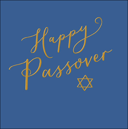 Gold Script Happy Passover Jewish Celebration Card