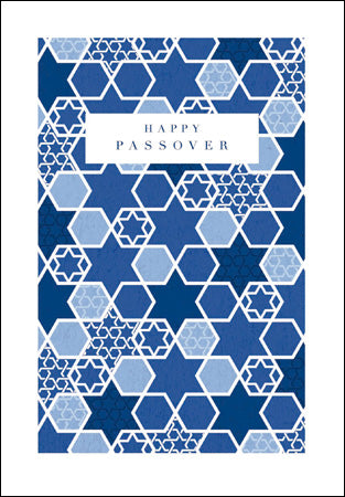 Blue Mosaic Happy Passover Jewish Celebration Card
