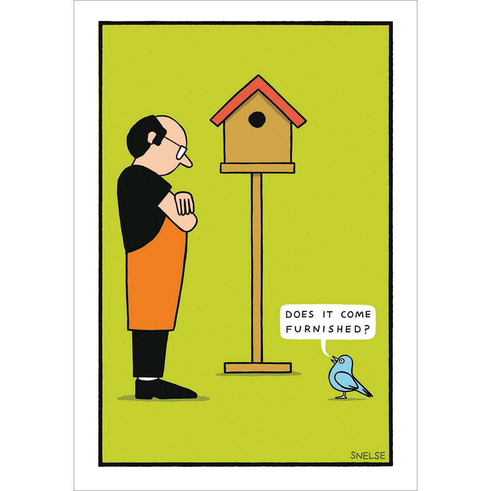 Fully Furnished Birdhouse Funny Card from Penny Black