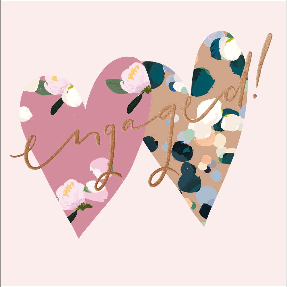 Colour Splash Hearts Engagement Card from Penny Black