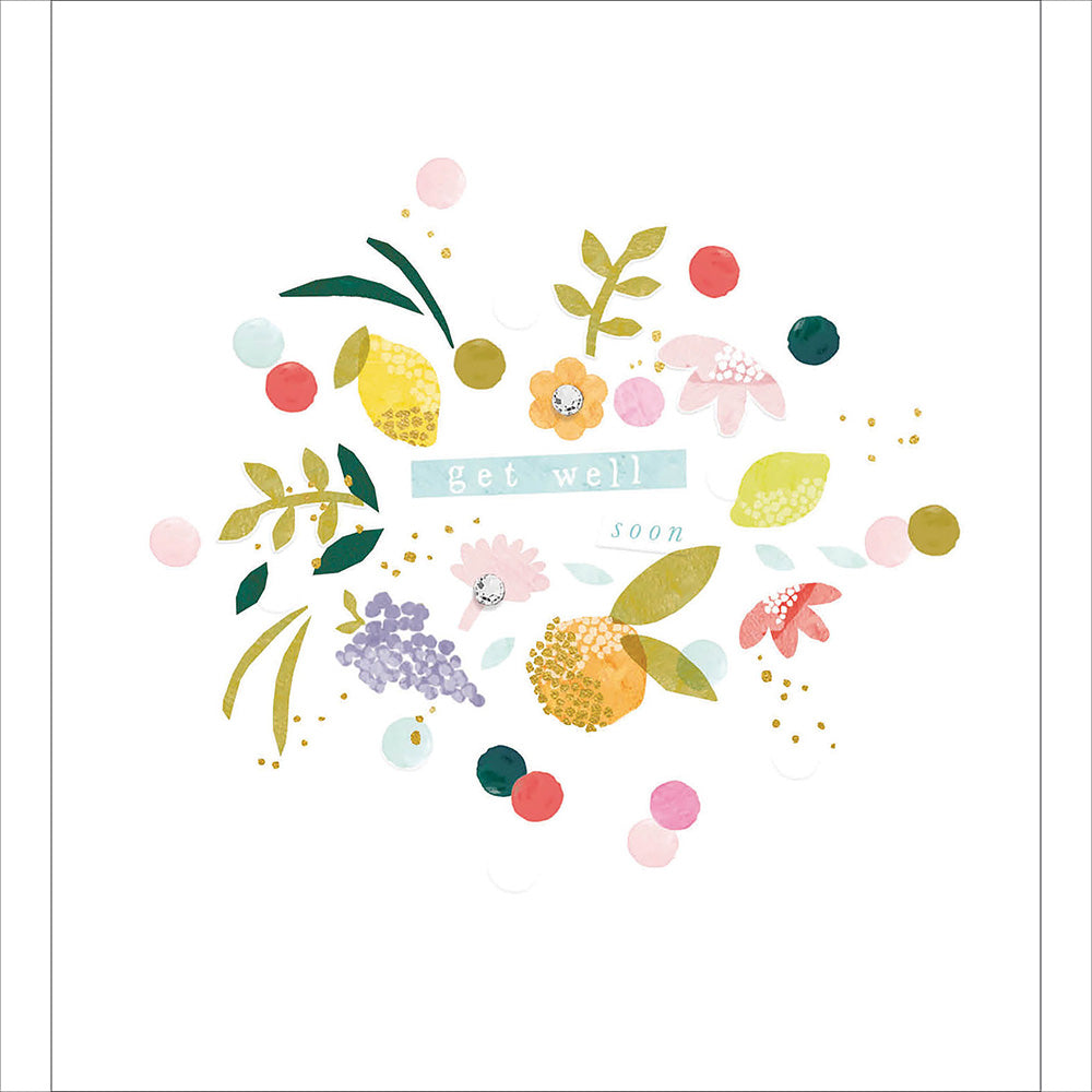 Floral Confetti Embellished Get Well Card from Penny Black