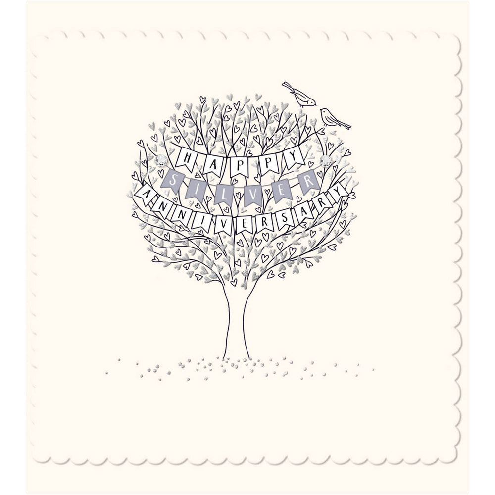 Scalloped Silver Wedding Anniversary Card from Penny Black
