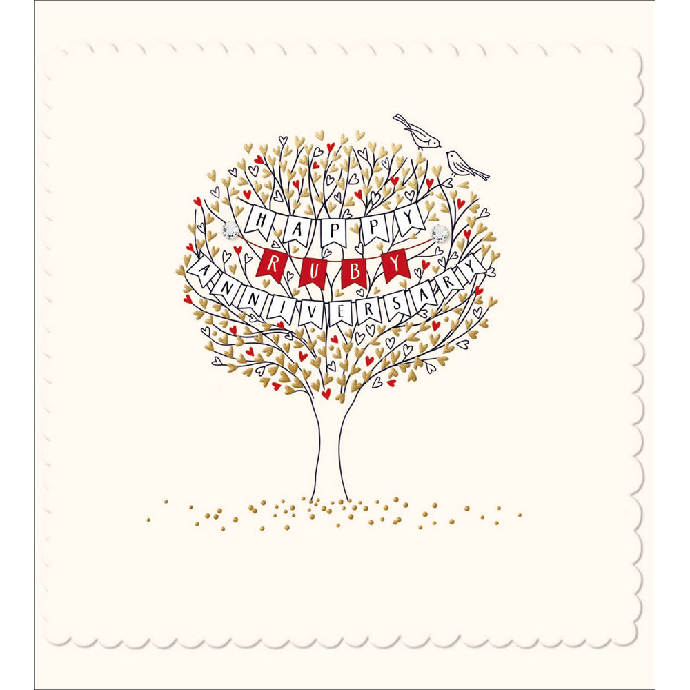 Scalloped Ruby Wedding Anniversary Card from Penny Black