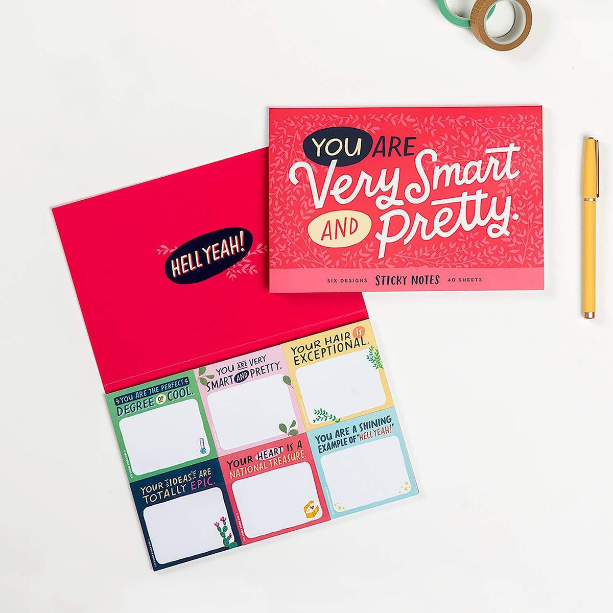 Emily McDowell &amp; Friends You Are Very Smart and Pretty Sticky Note Packet - Penny Black