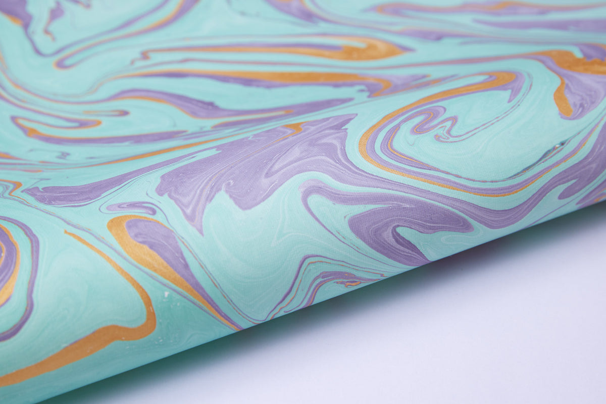 Free Spirit Dreamy Lilac Hand Marbled Wrapping Paper Sheet