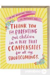 Parenting Shortcomings Mothers Day Card from Penny Black
