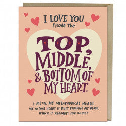 Love You Top Middle and Valentine Card from Penny Black