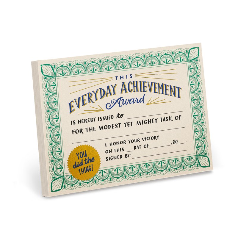 Everyday Achievement Certificate Notepad