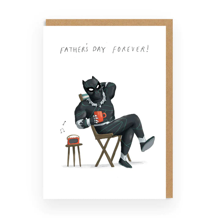 Father&#39;s Day Forever Black Panther Funny Card by penny black