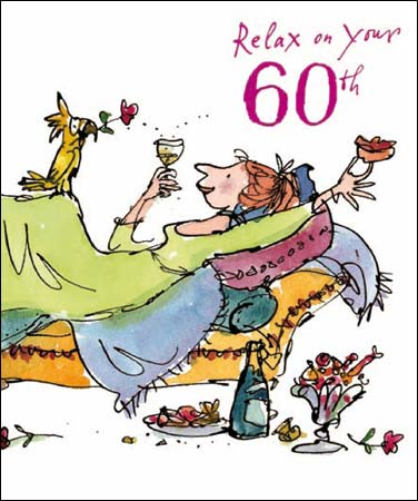 Relax On Your 60th Birthday Quentin Blake Card - Penny Black