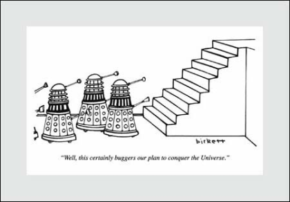 Daleks/Stairs Funny Card - Penny Black