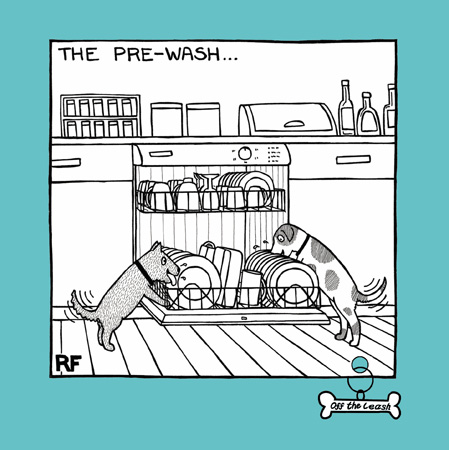 The Pre-Wash Dishwasher Dogs Funny Card by penny black
