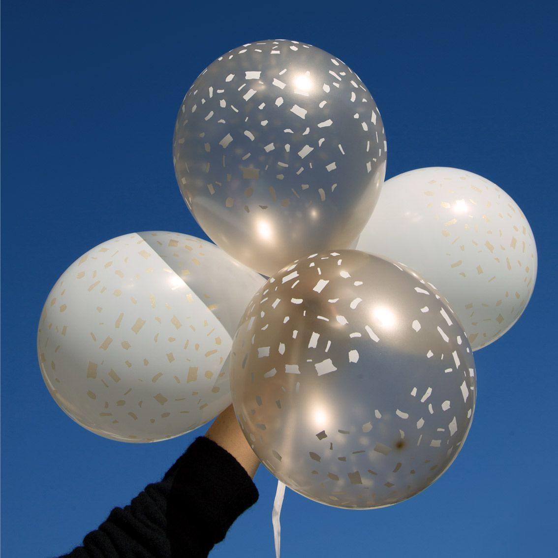 Gold Confetti Latex Balloons Set - Penny Black