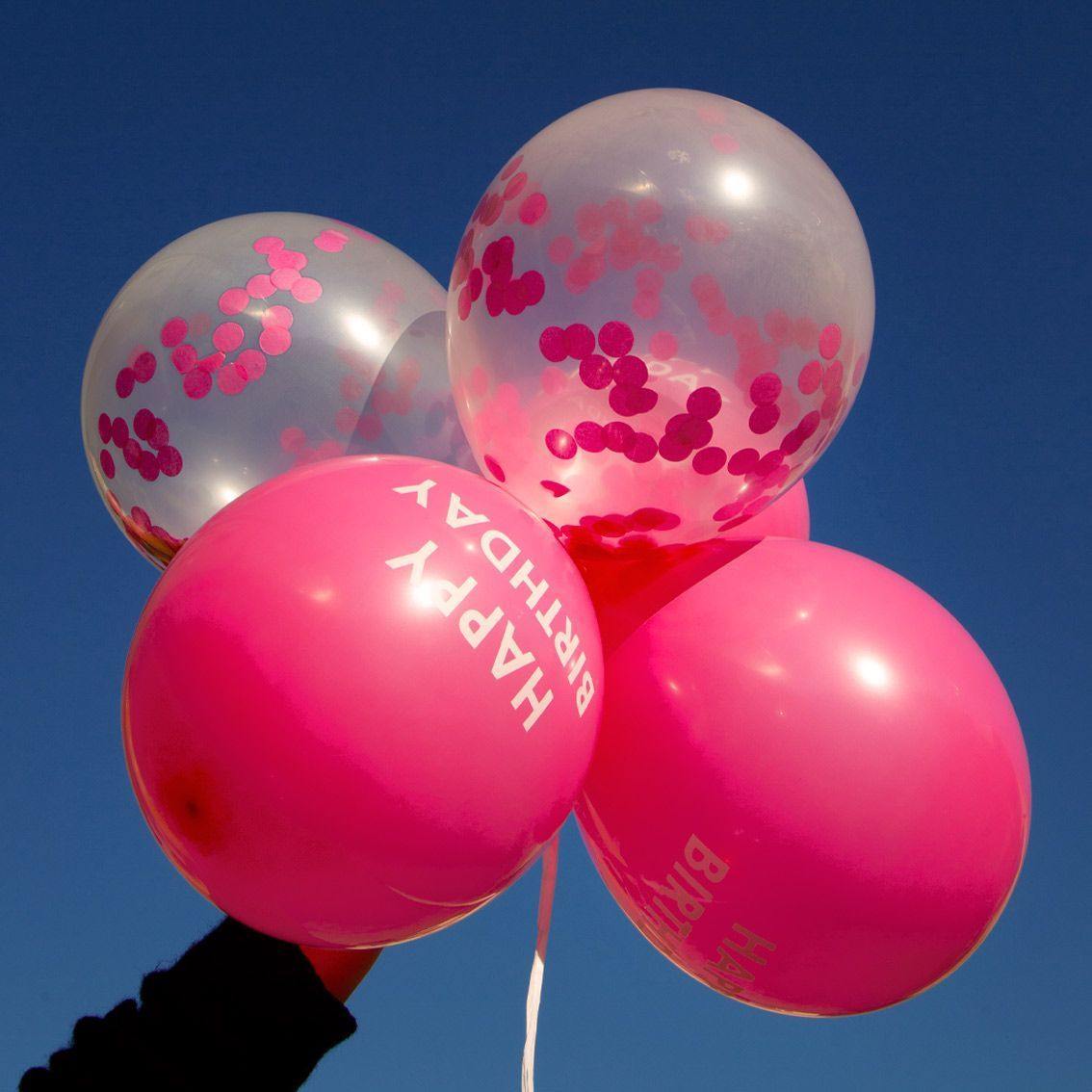 Pink Happy Birthday Latex Balloons Set - Penny Black