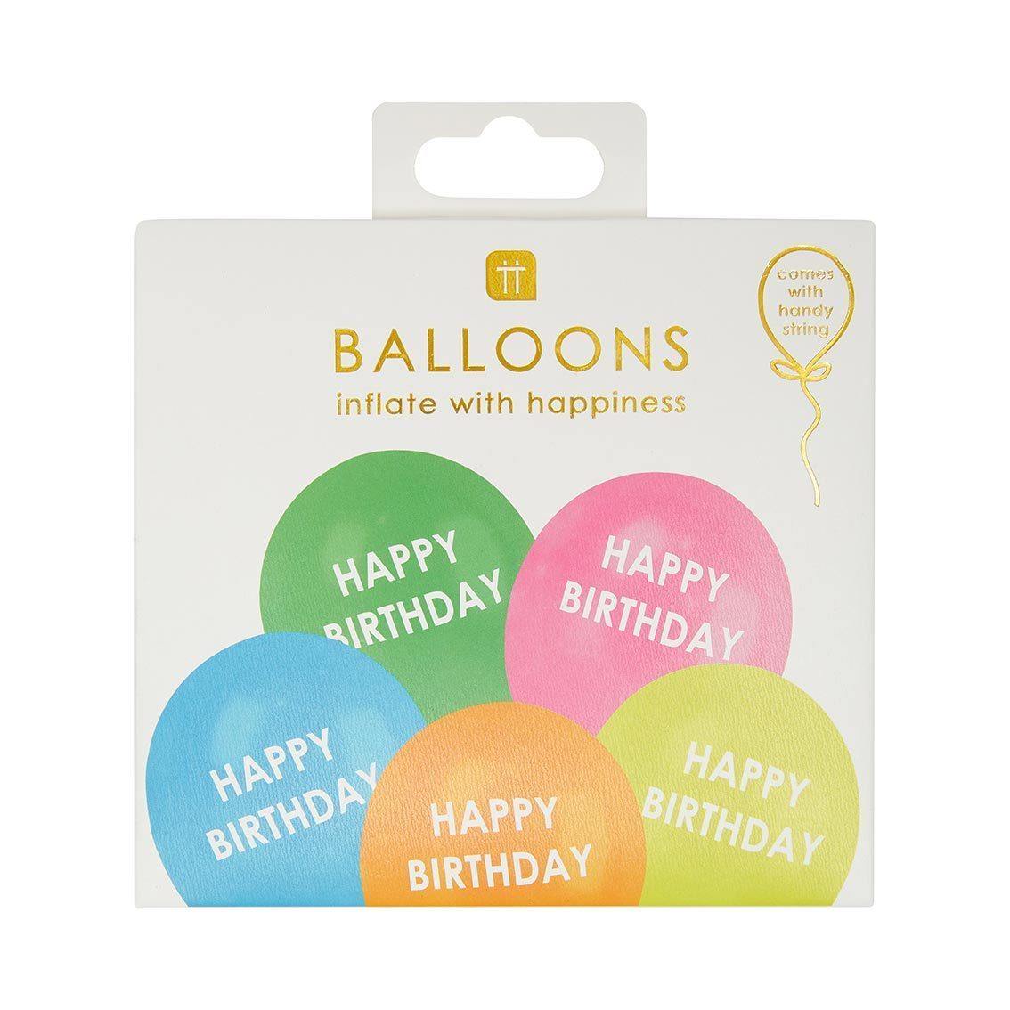 Rainbow Happy Birthday Latex Balloons Set - Penny Black