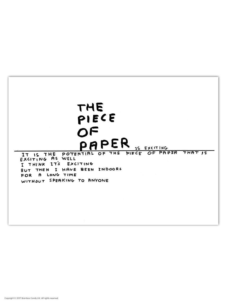 David Shrigley The Piece Of Paper Postcard - Penny Black