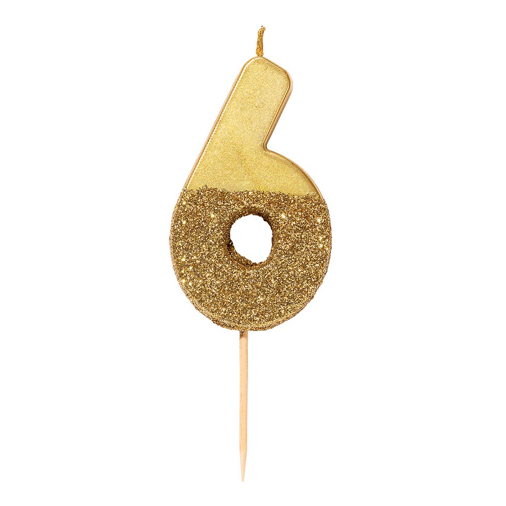 Gold Glitter Number Candle - Penny Black